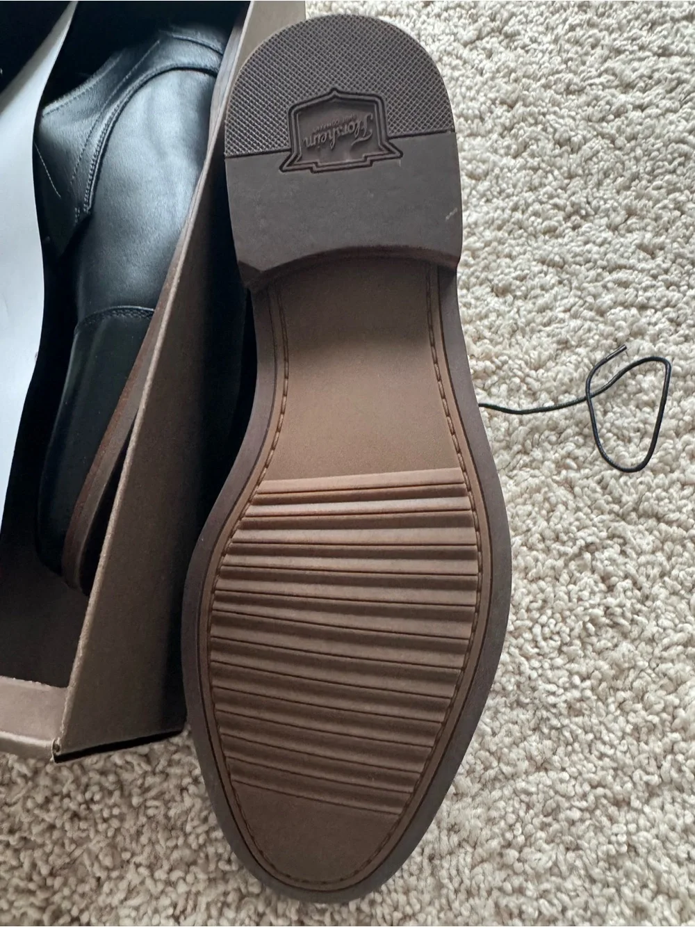 Florsheim Black Leather Cap-Toe Derby Dress Shoes